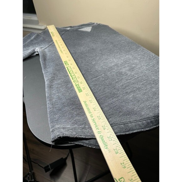 Calvin Klein Wide Neck Mineral Wash Sweatshirt Faded Black Grey VERY Soft Medium - Picture 9 of 9